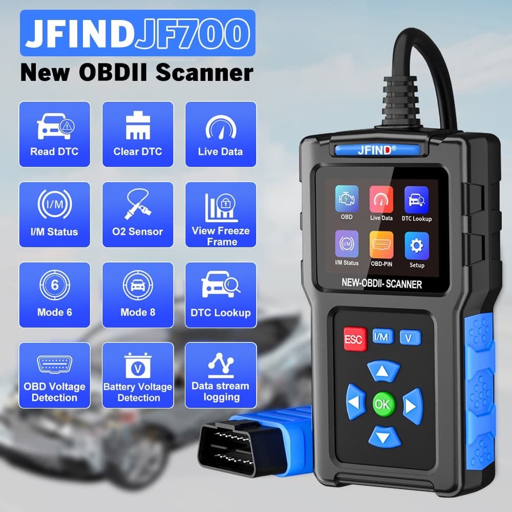 Jfind JF700 OBD2 เครื่องสแกนรถยนต์สําหรับ Honda/Yamaha พร้อมเครื่องทดสอบ Fault Code Reader และวิเคราะห์ I/M รองรับ OBD2 รูปที่ 2