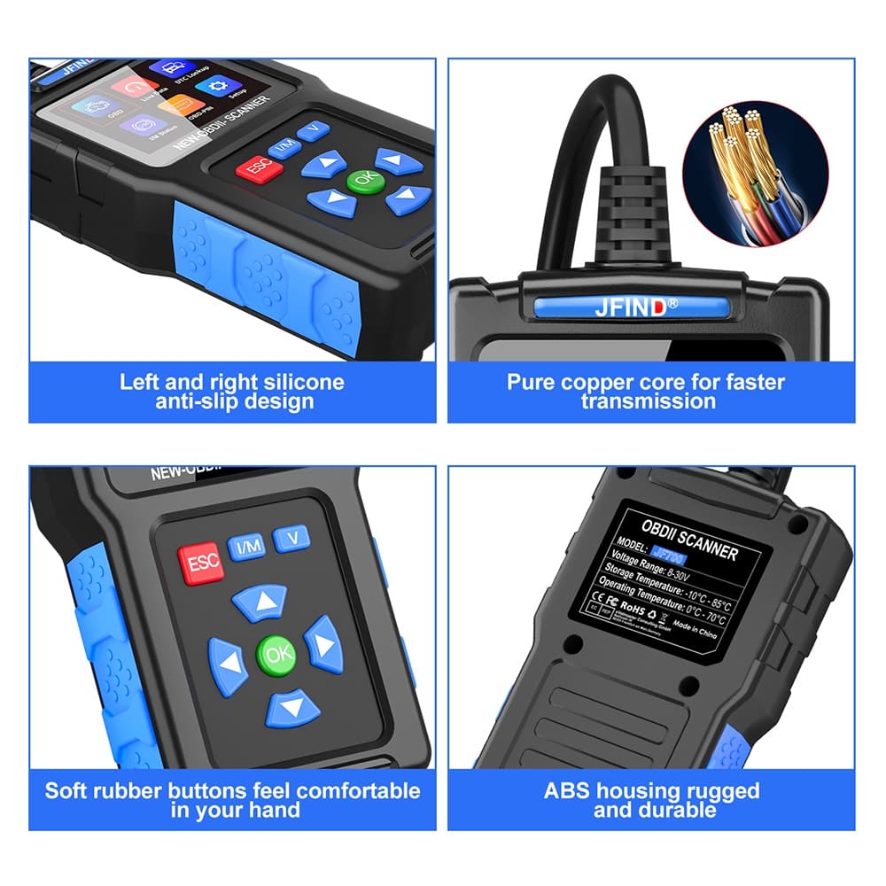 Jfind JF700 OBD2 เครื่องสแกนรถยนต์สําหรับ Honda/Yamaha พร้อมเครื่องทดสอบ Fault Code Reader และวิเคราะห์ I/M รองรับ OBD2 รูปที่ 9