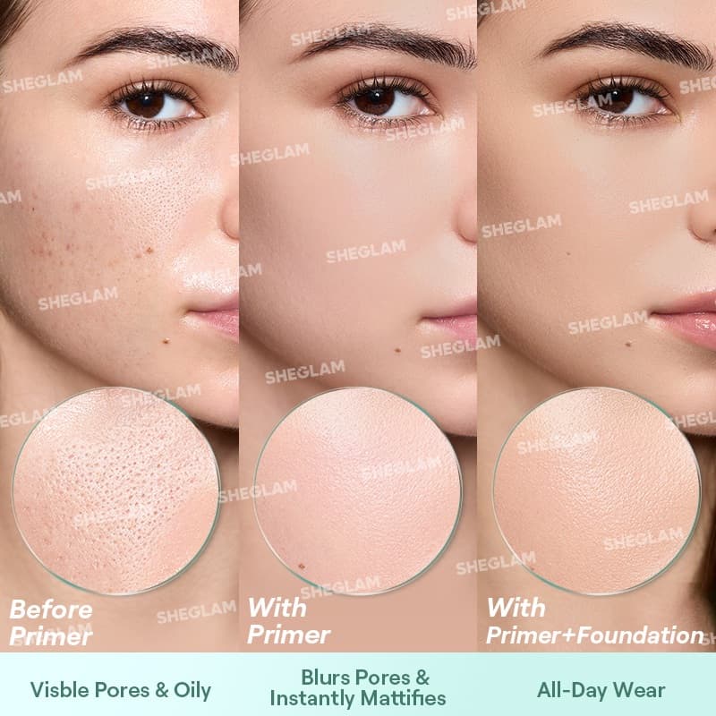 Sheglam Pore No More Primer Poreless Oil-Control Primer เครื่องสําอางน้ําหนักเบา Y2K แต่งหน้า รูปที่ 5