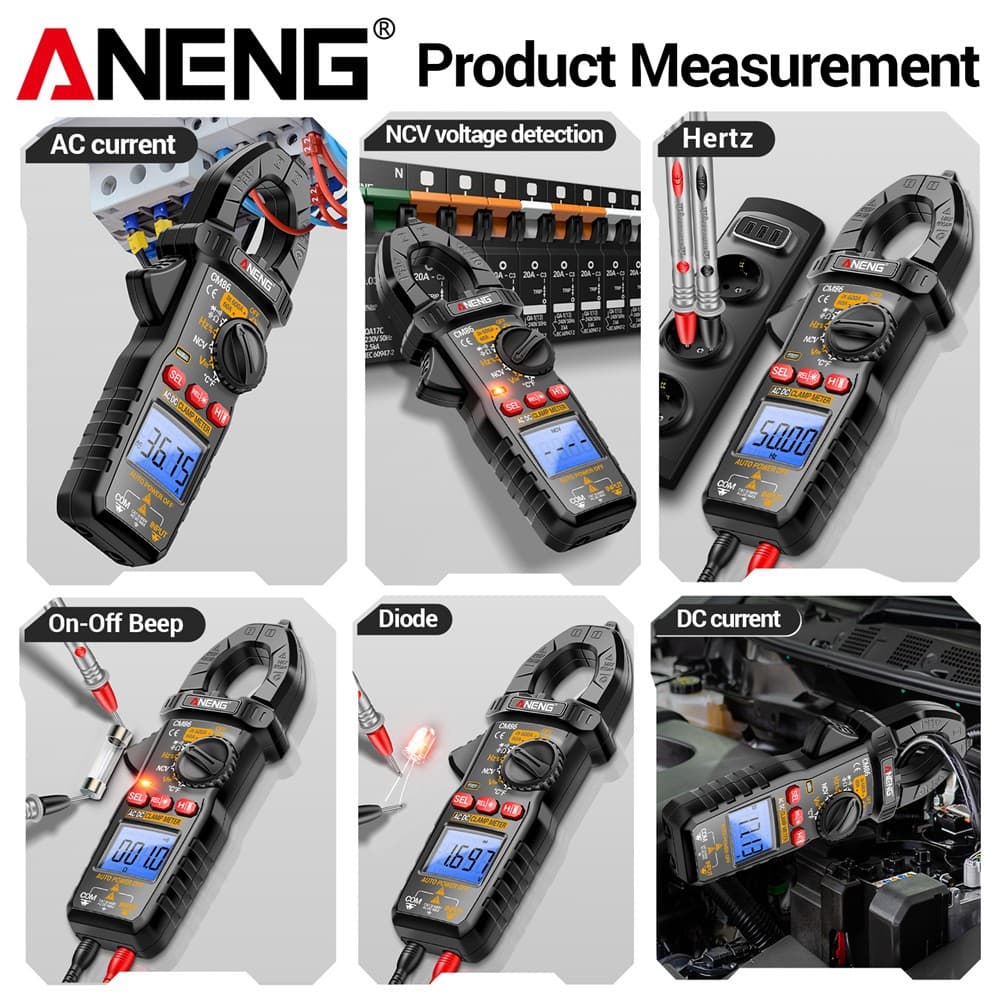 ANENG CM86 600A แคลมป์มิเตอร์ AC/DC มัลติมิเตอร์ สําหรับใช้งานไฟฟ้ามืออาชีพ รูปที่ 6