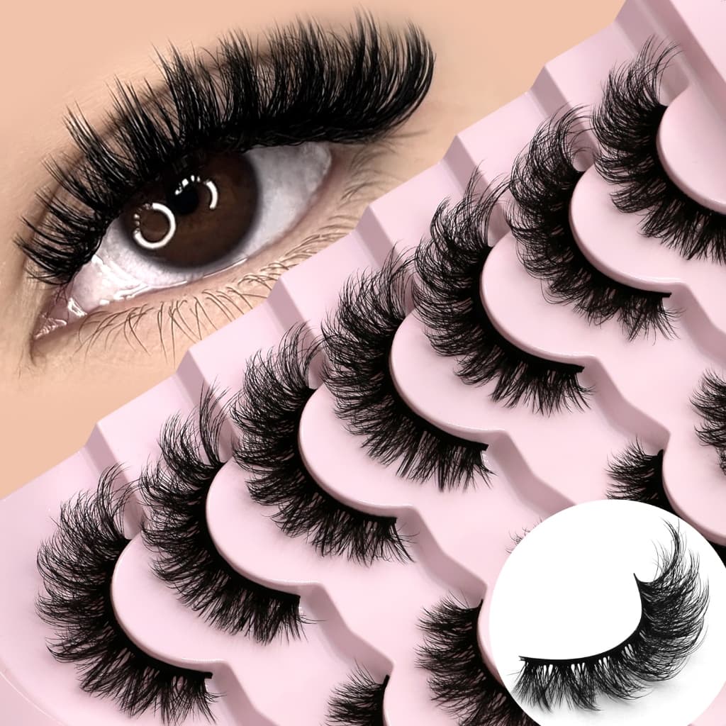 3d Cat Eye Lashes 7 คู่ขนตาดรามาติค 100% Handmade & Cruelty-Free Fluffy Volume Lashes รูปที่ 1