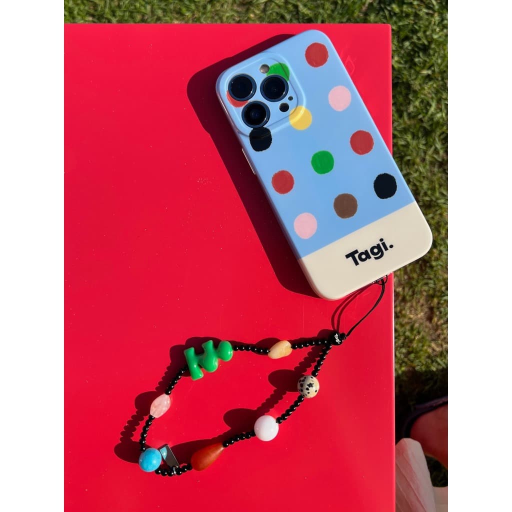Tagi. Imagine Phone Chain Pearl Letter Natural Stone Acrylic Phone Charms รูปที่ 3