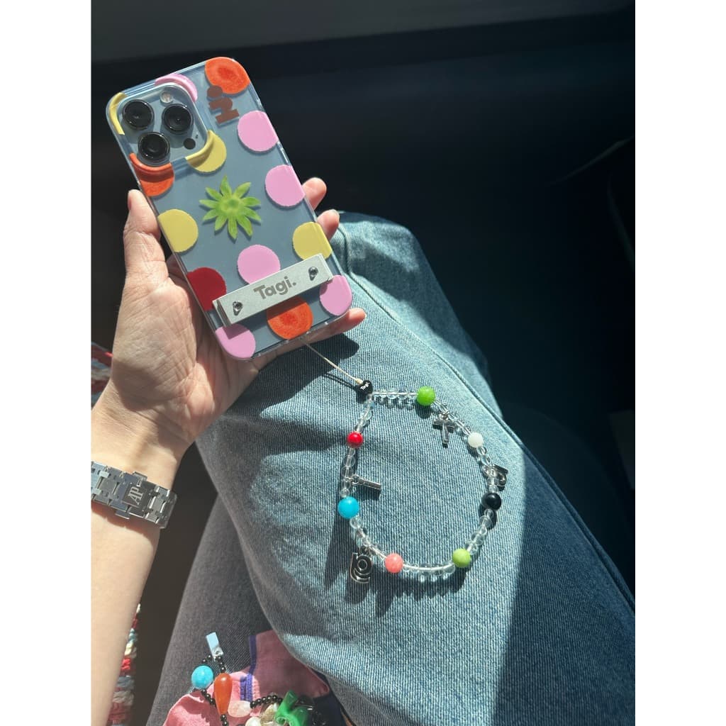Tagi. Imagine Phone Chain Pearl Letter Natural Stone Acrylic Phone Charms รูปที่ 5