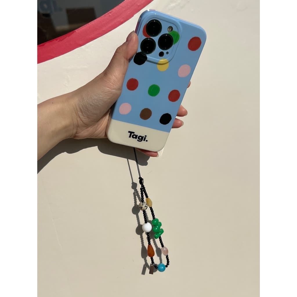 Tagi. Imagine Phone Chain Pearl Letter Natural Stone Acrylic Phone Charms รูปที่ 7