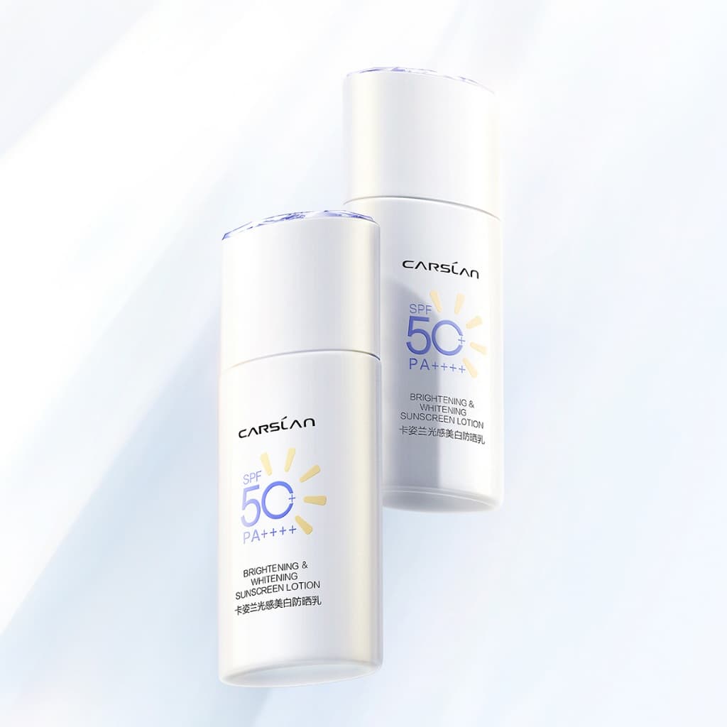 CARSLAN ครีมกันแดดไวท์เทนนิ่ง SPF50+ PA++++ 50g เนื้อบางเบา ไม่มันเงา หน้าให้กระจ่างใส ไม่ก่อให้เกิดสิว รูปที่ 8