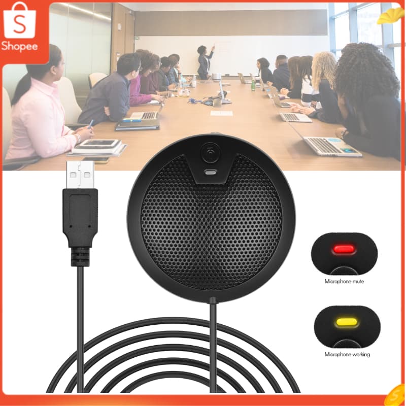 Andoer ไมโครโฟนคอนเดนเซอร์ Usb 360 องศา พร้อมสายเคเบิลยาว 2 เมตร ปลั๊ก Type-C สําหรับคอมพิวเตอร์ วิดีโอ ประชุมออนไลน์ สอน เล่นเกม บันทึกวิดีโอ รูปที่ 1
