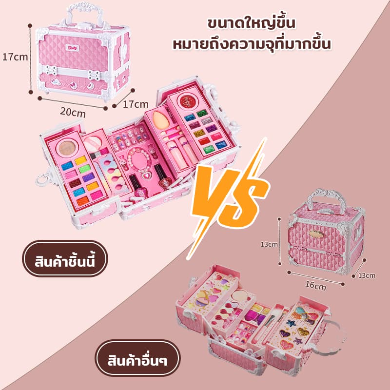 ชุดแต่งหน้าเด็ก ของเล่นแต่งหน้าเด็กผู้หญิง ลิปสติก อายแชโดว์ บลัช ยาทาเล็บ รูปที่ 2