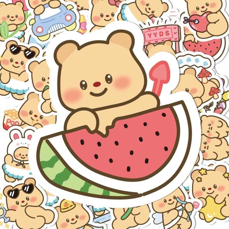 100แผ่นเนยหมีสติกเกอร์การ์ตูนหมีน่ารักอิโมติคอนโน๊ตบุ๊คโน๊ตบุ๊คสติกเกอร์ตกแต่ง รูปที่ 7