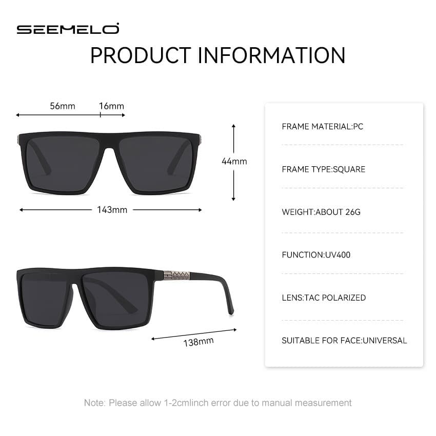 SEEMELO Men’s Retro แว่นตากันแดดแว่นตากันแดดโพลาไรซ์แฟชั่นแว่นตากันแดด UV400 ขี่จักรยานขี่แว่นตาวิ่งสําหรับชาย รูปที่ 7