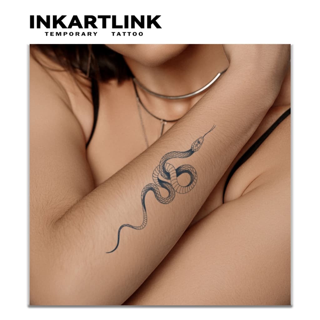 Inkartlink ชุดสติ๊กเกอร์รอยสักชั่วคราวงู, รอยสักวิเศษกันน้ําติดทนนาน, ติดทนนานถึง 15 วัน, รอยสักปลอม, รอยสักกึ่งถาวร รูปที่ 6