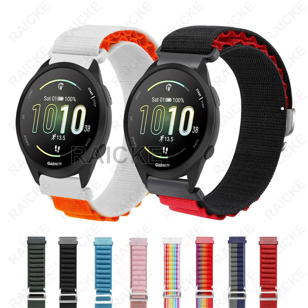 สายรัดไนลอนระบายอากาศสําหรับ Garmin vivoactive 5 6 / 3 Music / Forerunner 55 / 165 / 245 / 645 / 158 / 168 / Approach S50 รูปที่ 1
