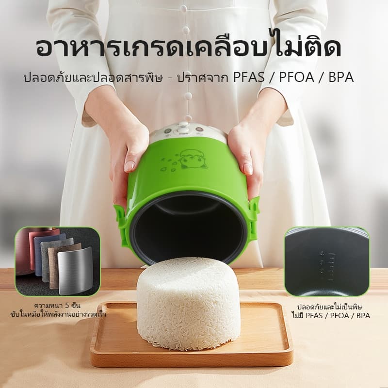 หม้อหุงข้าว 1L หม้อหุงข้าวในรถ เหมาะกับรถยนต์และรถบรรทุกขนาดเล็ก หม้อหุงข้าวในรถ หม้อหุงข้าวขนาดเล็ก หม้อหุงข้าวพกพา รูปที่ 5