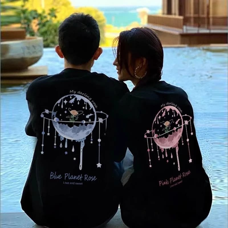 NASA เสื้อ ผู้ชายผู้หญิง เสื้อเกาหลีเสื้อ summer ผ้าฝ้ายแท้ พิมพ์ลายลายสองด้าน คอกลม ใส่สบายนุ่มสบาย รูปที่ 6