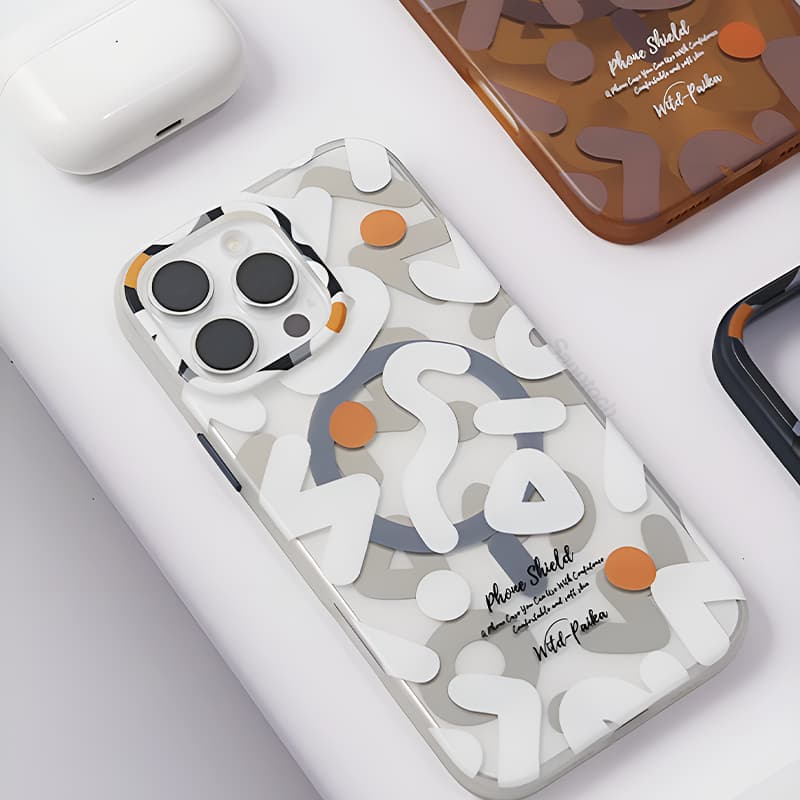 Sanptoch สําหรับสีแม่เหล็ก Graffiti เคสโทรศัพท์สําหรับ iPhone 17 16 15 14 13 Pro Max กรอบ TPU อ่อน + ฝาครอบพีซีแข็งการ์ตูนแม่เหล็ก Matte ปลอกป้องกันโปร่งใส รูปที่ 7