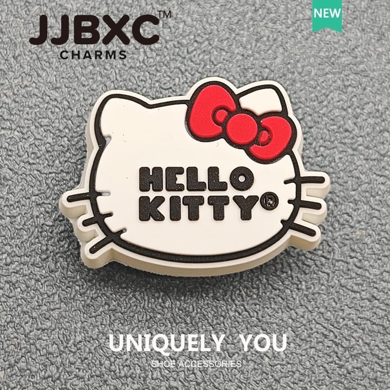 JJBXC ตัวติดรองเท้า charm การ์ตูนแมวน่ารัก สีแดง สีฟ้า พร้อมโบว์ แฟชั่น DIY สำหรับเด็กและผู้ใหญ่ อุปกรณ์ตกแต่งรองเท้า รูปที่ 3