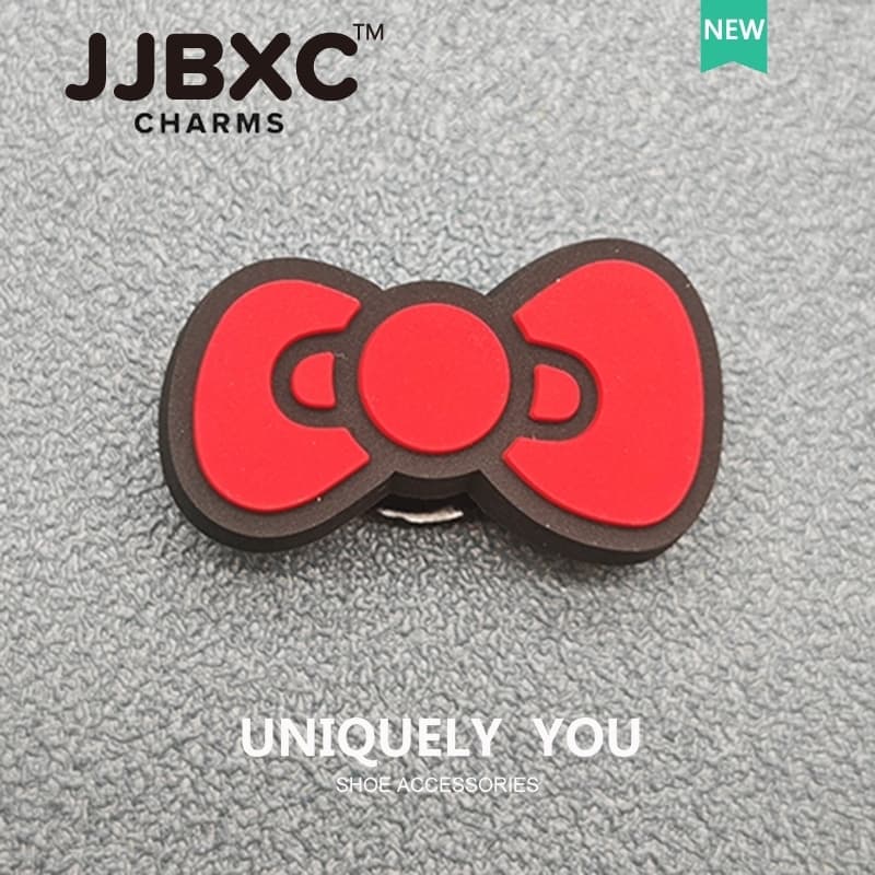 JJBXC ตัวติดรองเท้า charm การ์ตูนแมวน่ารัก สีแดง สีฟ้า พร้อมโบว์ แฟชั่น DIY สำหรับเด็กและผู้ใหญ่ อุปกรณ์ตกแต่งรองเท้า รูปที่ 5
