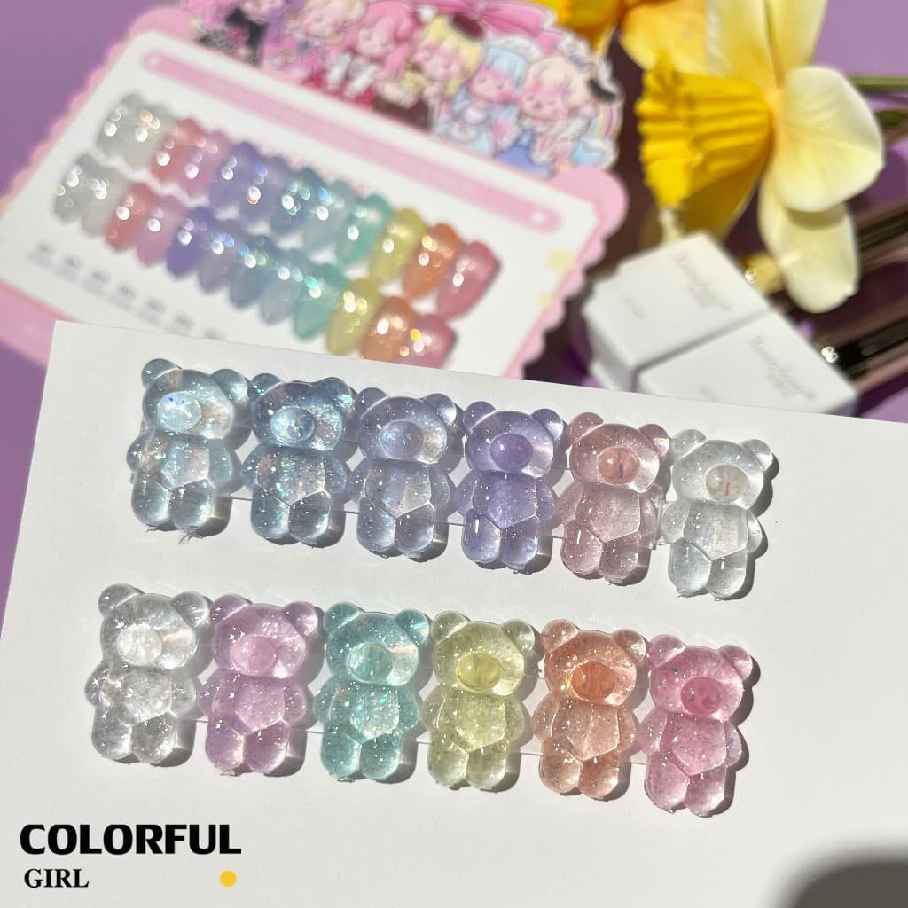 XUANFEIER สีเจลแฟลช 12 สี สีทาเล็บเจลกลิตเตอร์ แถม ชาร์ทสี รูปที่ 3
