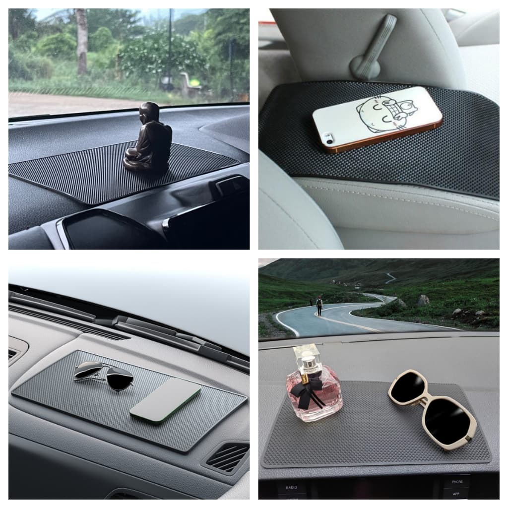 10.6 "x 5.9" "ขนาดใหญ่พิเศษแผ่นยางกันลื่นหน้าปัดรถยนต์แผ่นกันลื่นสากลใช้สำหรับโทรศัพท์มือถือแว่นกันแดดกุญแจเหรียญ รูปที่ 6