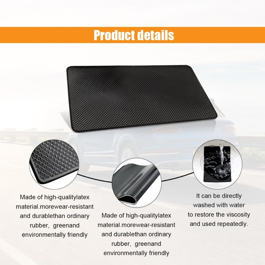 10.6 "x 5.9" "ขนาดใหญ่พิเศษแผ่นยางกันลื่นหน้าปัดรถยนต์แผ่นกันลื่นสากลใช้สำหรับโทรศัพท์มือถือแว่นกันแดดกุญแจเหรียญ รูปที่ 7