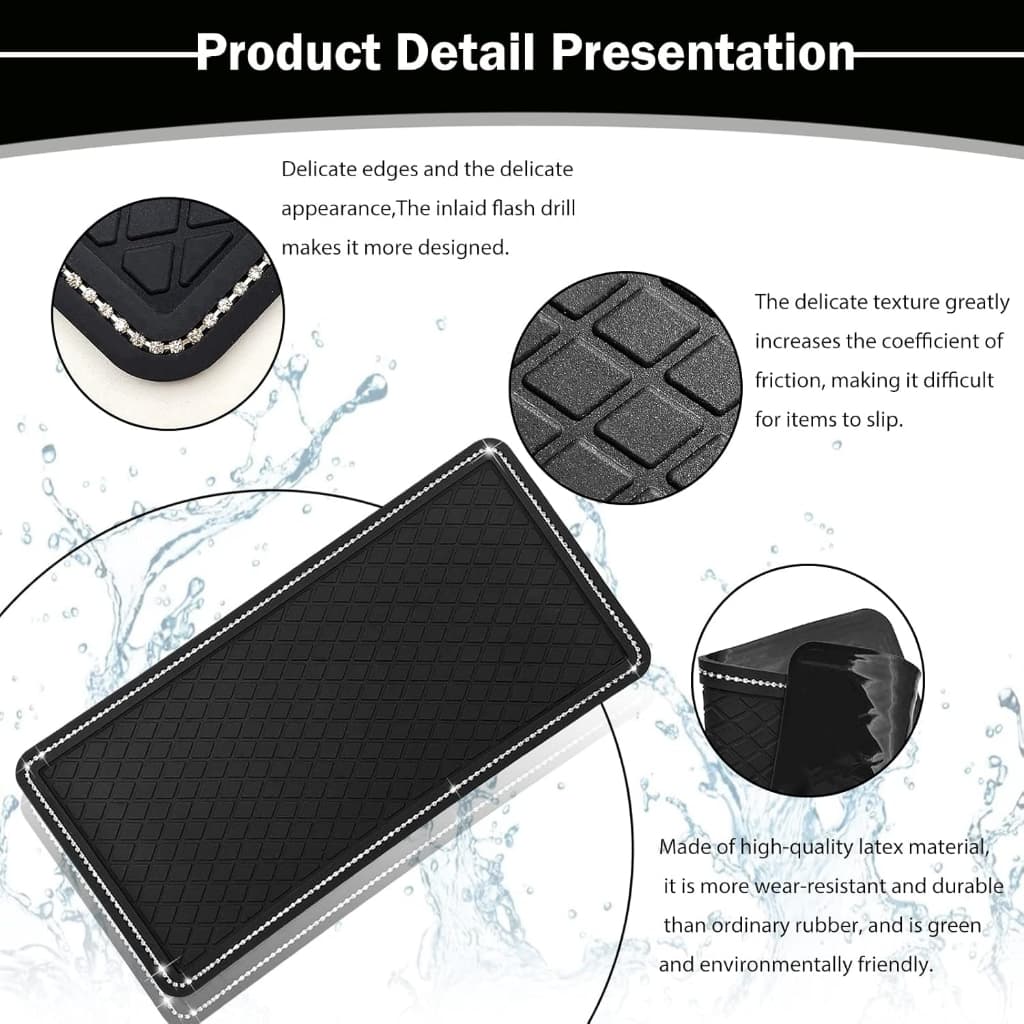 10.6 "x 5.9" "ขนาดใหญ่พิเศษแผ่นยางกันลื่นหน้าปัดรถยนต์แผ่นกันลื่นสากลใช้สำหรับโทรศัพท์มือถือแว่นกันแดดกุญแจเหรียญ รูปที่ 9