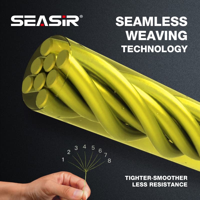 Seasir Overcast X8 PE สายตกปลาญี่ปุ่น 8 Braided Multifilament 100 M/150 M/300 M 15-50LB สูง Stength หลักสําหรับปลาใหญ่สาย รูปที่ 3