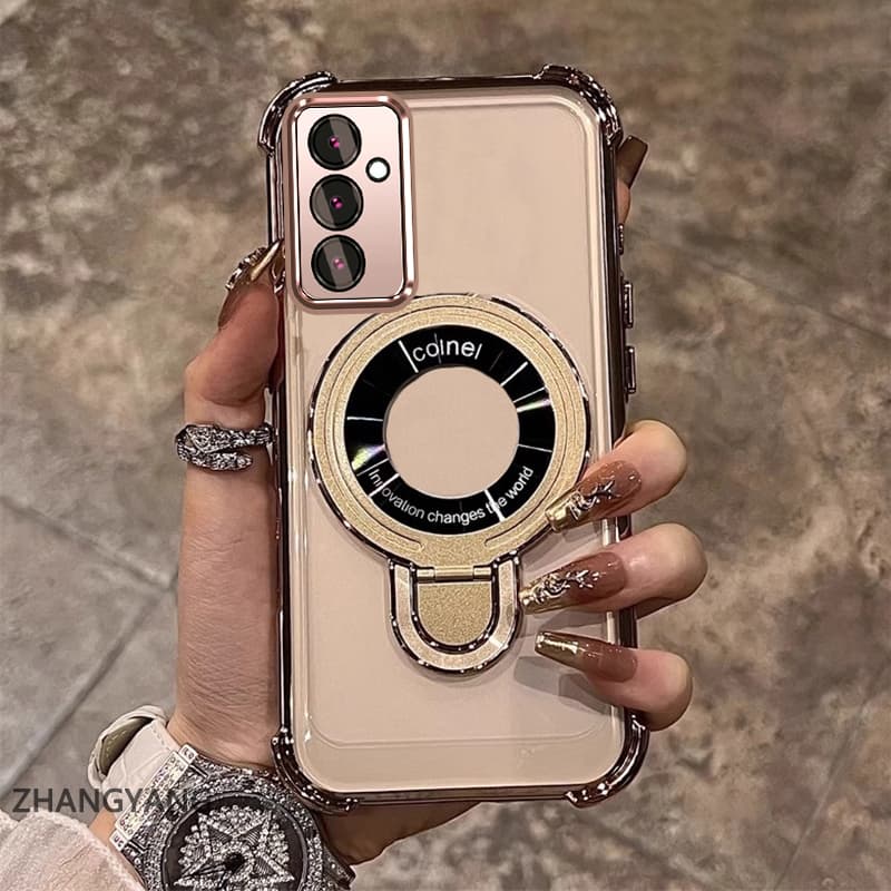 สําหรับ Samsung A26 A36 5G A56 5G ความงามไฟฟ้า anti drop เคสโทรศัพท์ซิลิโคนพร้อมผู้ถือโทรศัพท์อเนกประสงค์ U-รูปออกแบบใหม่ TPU soft shell รูปที่ 3