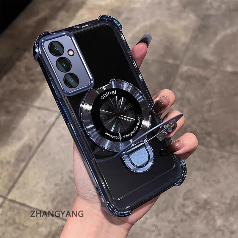สําหรับ Samsung A26 A36 5G A56 5G ความงามไฟฟ้า anti drop เคสโทรศัพท์ซิลิโคนพร้อมผู้ถือโทรศัพท์อเนกประสงค์ U-รูปออกแบบใหม่ TPU soft shell รูปที่ 1