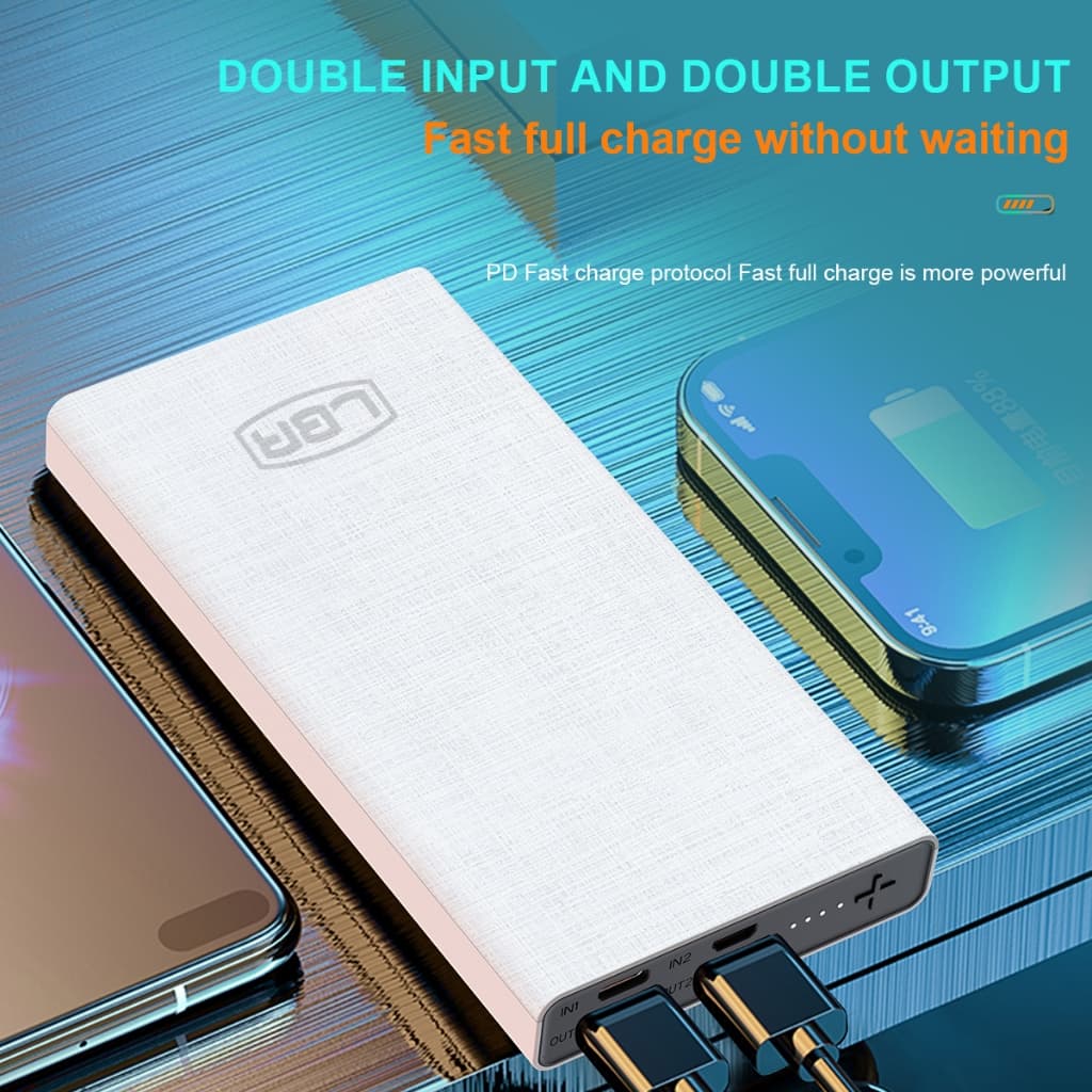 LUOBR P3-6 Power Bank 10000mAh ธนาคารพลังงาน สีดำ/สีขาว ย้ายแหล่งจ่ายไฟ ชาร์จเร็วรับประกันหนึ่งปี รูปที่ 6
