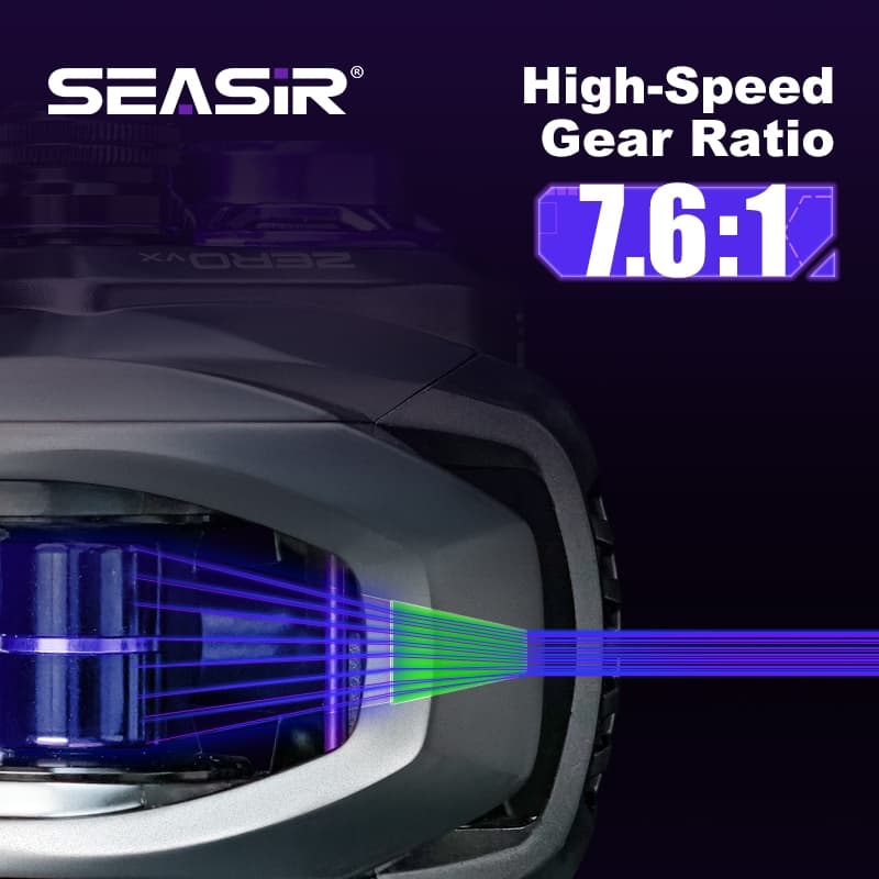 Seasir ZERO-VX 133g BFS Baitcasting ตกปลา Reel Ultralight 7.6:1 อัตราทดเกียร์ความเร็วสูง 6 + 1BB ลากสูงสุด 4 กก.น้ําเค็มสดตกปลา Coil รูปที่ 4