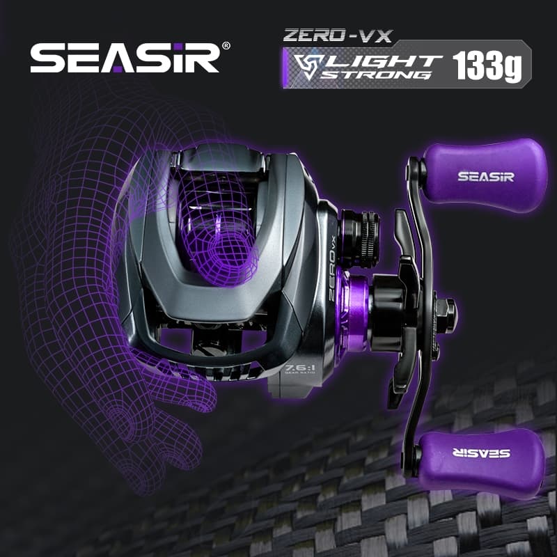 Seasir ZERO-VX 133g BFS Baitcasting ตกปลา Reel Ultralight 7.6:1 อัตราทดเกียร์ความเร็วสูง 6 + 1BB ลากสูงสุด 4 กก.น้ําเค็มสดตกปลา Coil รูปที่ 1