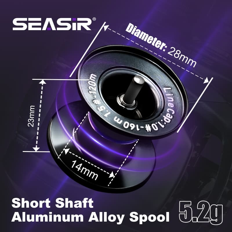 Seasir ZERO-VX 133g BFS Baitcasting ตกปลา Reel Ultralight 7.6:1 อัตราทดเกียร์ความเร็วสูง 6 + 1BB ลากสูงสุด 4 กก.น้ําเค็มสดตกปลา Coil รูปที่ 2