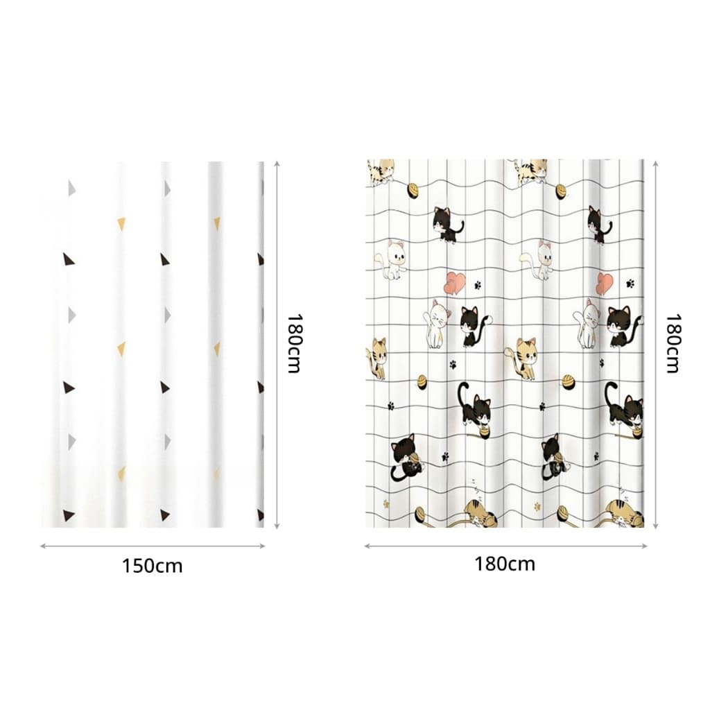 ม่านห้องน้ำ ม่านกันน้ำ ม่านพลาสติกPEVA ขนาด180x180ซม. ฟรีตะขอ C-Hook รูปที่ 9