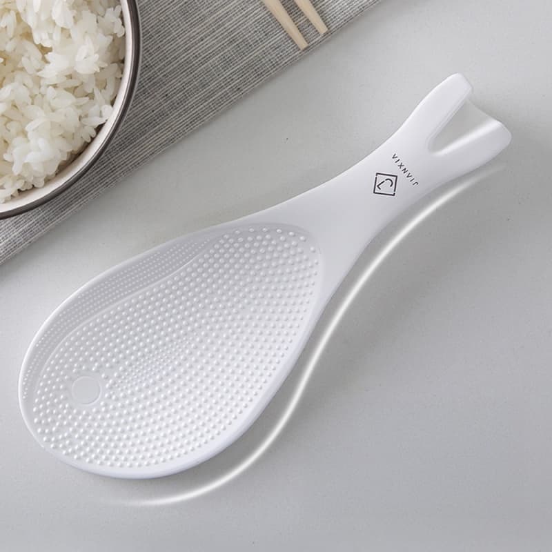 ทัพพีตักข้าวพลาสติก - ไม่ติดข้าวและทนความร้อน | Non-Stick & Heat-Resistant Rice Scoop with Ergonomic Handle รูปที่ 7