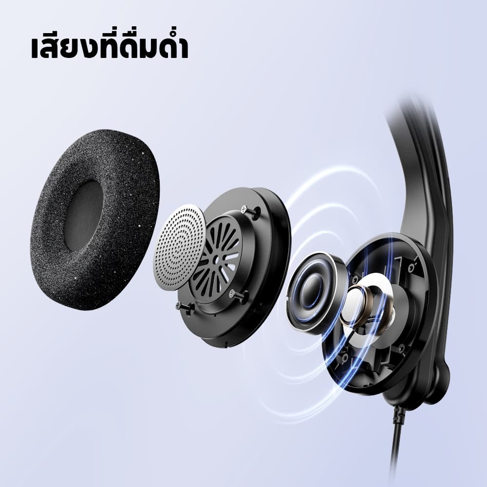 Edifier CC100 หูฟังโมโนแบบมีสายพร้อมไมโครโฟน ระบบ AI Clear Calls ไมโครโฟนบูมหมุนได้ แถบคาดศีรษะปรับได้ พร้อมตัวควบคุมในสาย แผ่นรองหูฟังนุ่มระบายอากาศได้ ดีไซน์น้ำหนักเบา รูปที่ 4