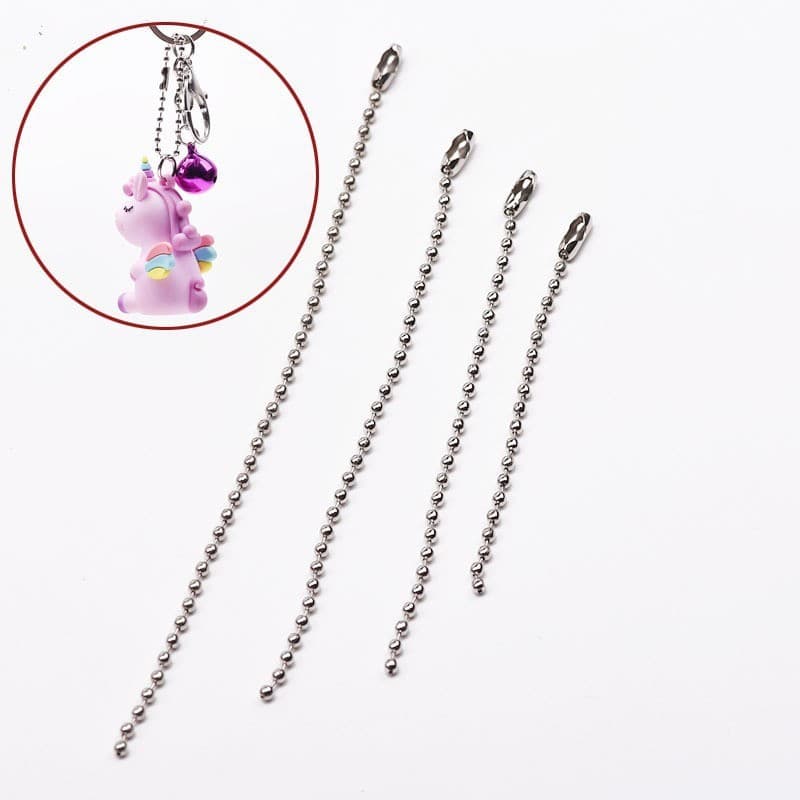 โซ่ไข่ปลา พวงกุญแจ สีเงิน 10,12,15 ซม. Ball chain ใช้ทำพวงกุญแจ รูปที่ 3