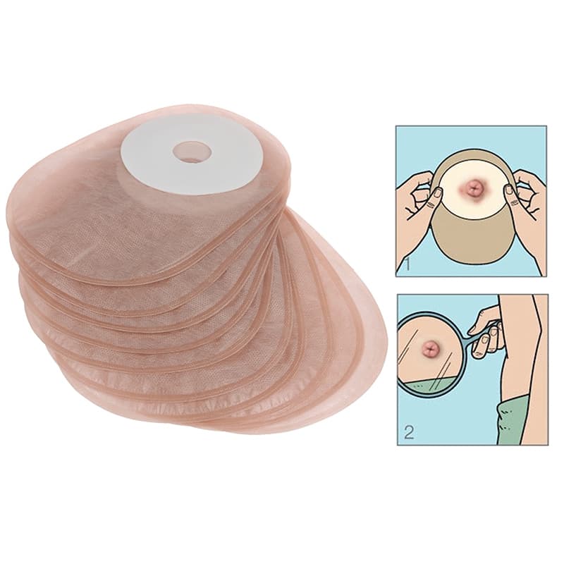 10PCS One-piece System Colostomy Bags Disposable Ostomy Drainable Single Pouch HDY รูปที่ 3