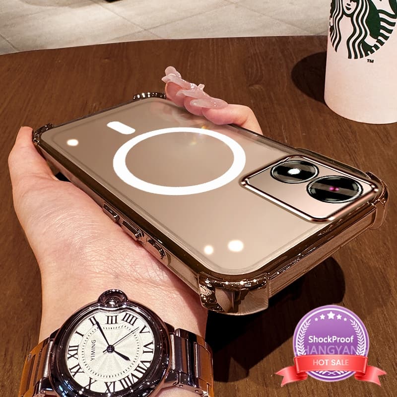 เคสสําหรับ vivo Y02S เคสโทรศัพท์กันกระแทกโปร่งใสซิลิโคนความละเอียดสูงความงามการออกแบบแหวนแม่เหล็กและเคสนิ่ม TPU รูปที่ 2
