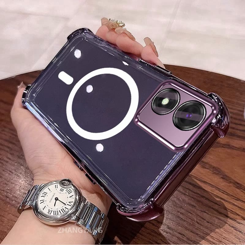 เคสสําหรับ vivo Y02S เคสโทรศัพท์กันกระแทกโปร่งใสซิลิโคนความละเอียดสูงความงามการออกแบบแหวนแม่เหล็กและเคสนิ่ม TPU รูปที่ 3