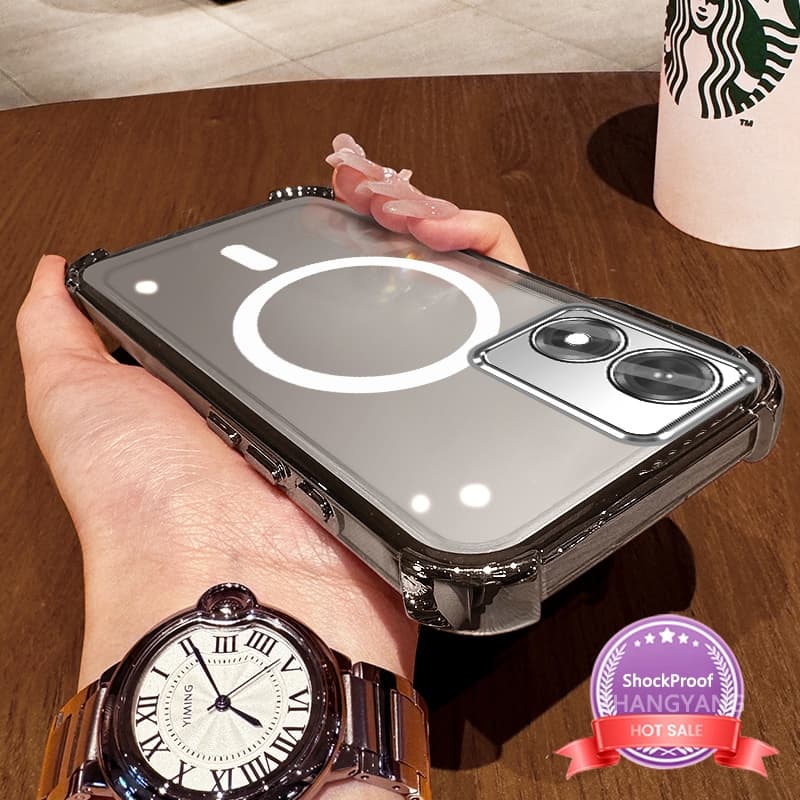 เคสสําหรับ vivo Y02S เคสโทรศัพท์กันกระแทกโปร่งใสซิลิโคนความละเอียดสูงความงามการออกแบบแหวนแม่เหล็กและเคสนิ่ม TPU รูปที่ 4
