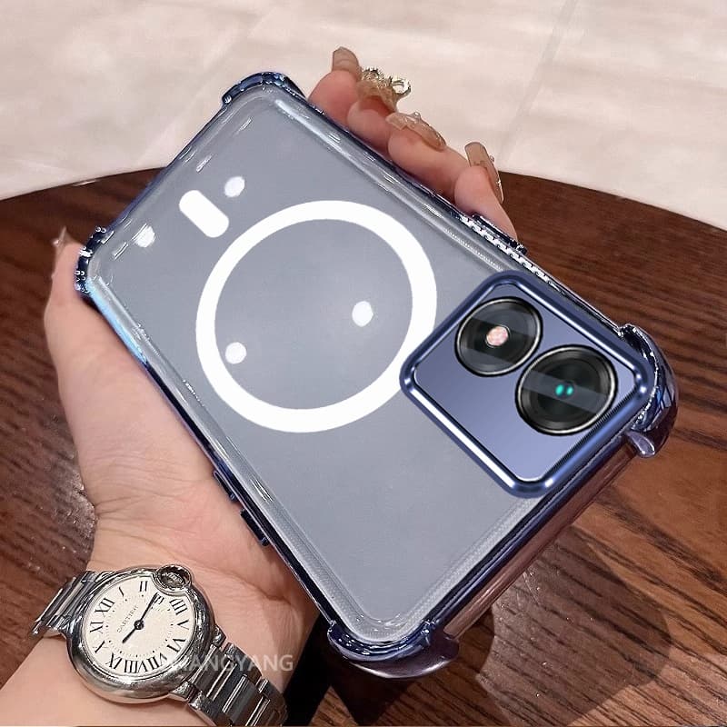 เคสสําหรับ vivo Y02S เคสโทรศัพท์กันกระแทกโปร่งใสซิลิโคนความละเอียดสูงความงามการออกแบบแหวนแม่เหล็กและเคสนิ่ม TPU รูปที่ 5