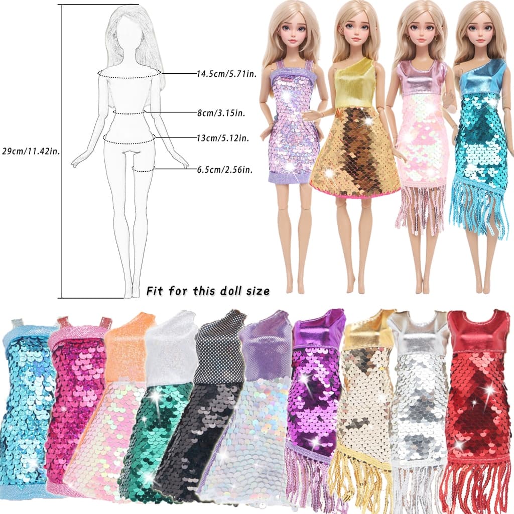 1/6 สาวตุ๊กตาเสื้อผ้าเลื่อมกระโปรงไหล่เดียวแฟชั่นชุดแต่งงานด้านบนและกางเกงชุดสําหรับ 11.5 นิ้วตุ๊กตาของเล่นของขวัญ รูปที่ 3