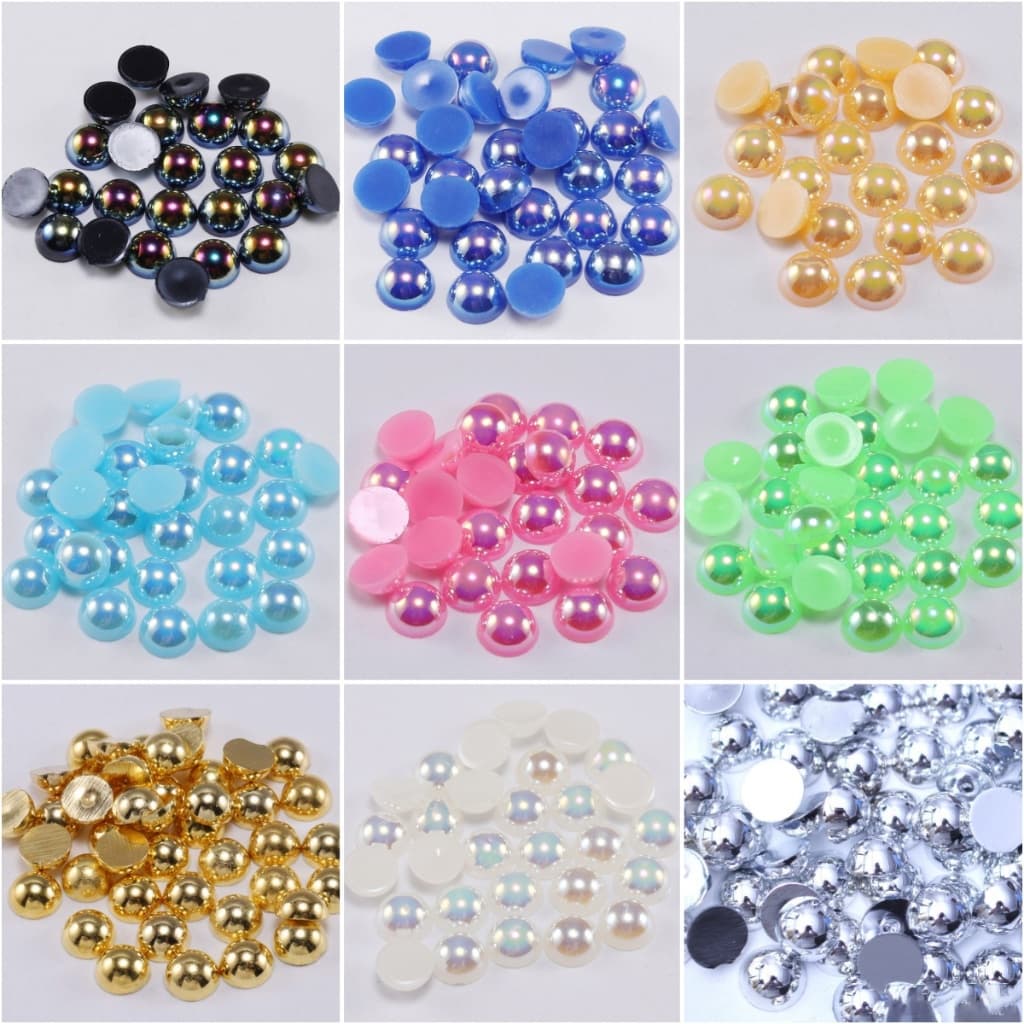 ABS ไข่มุกครึ่งวงกลมสีสันสดใส 2 3 4 5 6 มม.ABS เลียนแบบไข่มุก DIY เครื่องประดับอุปกรณ์เสริม รูปที่ 6