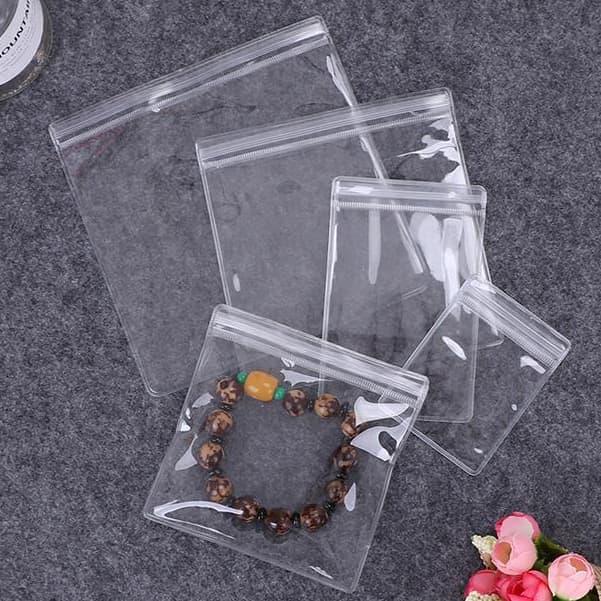 St.kunkka 20-50 ชิ้น ซองซิป ถุงซิปล็อคพลาสติก ถุงพลาสติก Ziplock pvc สีโปร่งใส สําหรับใส่เครื่องประดับ ต่างหู จํานวน รูปที่ 1