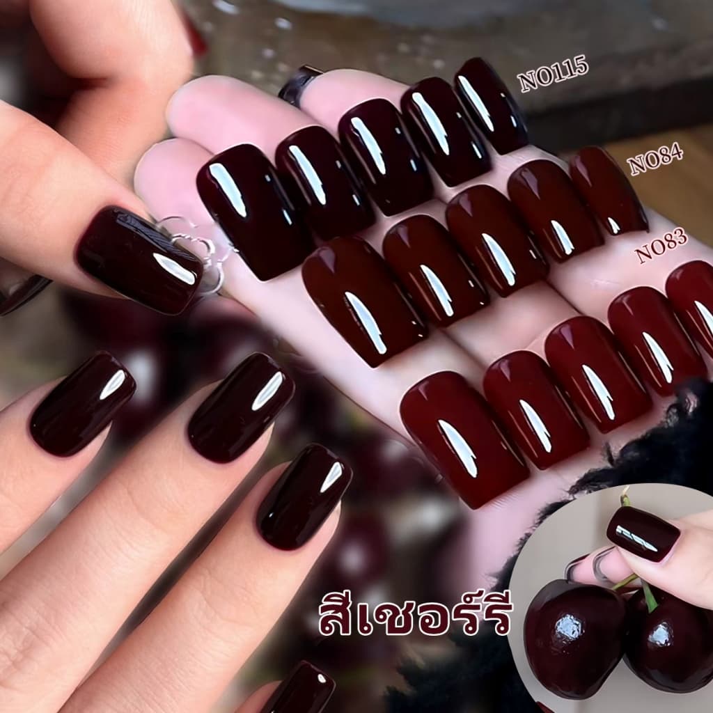เจลทาเล็บสีแดง 3 สี ติดทนนาน เหมาะสำหรับเป็นของขวัญในบ้านและวันหยุด ร้านทำเล็บ รูปที่ 1