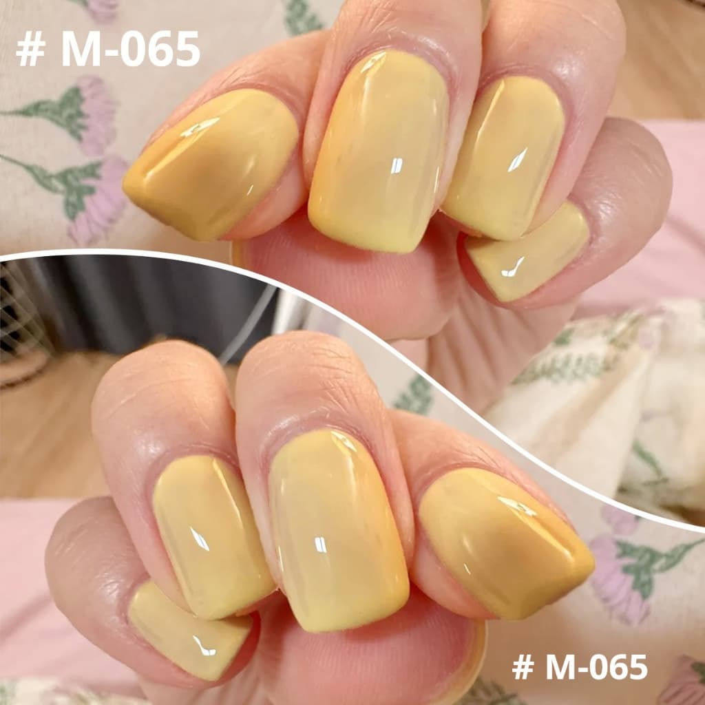 XEIJAYI 15มล--M065 สีทาเล็บสีเหลืองน้ำผึ้ง สีติดทนนาน เหมาะสำหรับใช้ในบ้านและร้านทำเล็บ รูปที่ 4