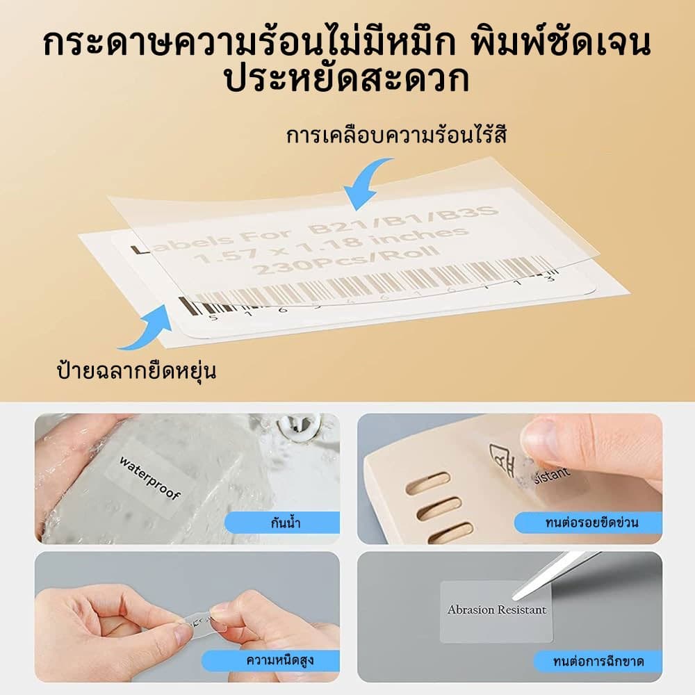 NIIMBOT M2 เทปสติ๊กเกอร์ฉลากขาว กันน้ำ กันน้ำมัน และ , สติ๊กเกอร์กลมเปล่าสีขาวบริสุทธิ์ รูปที่ 4