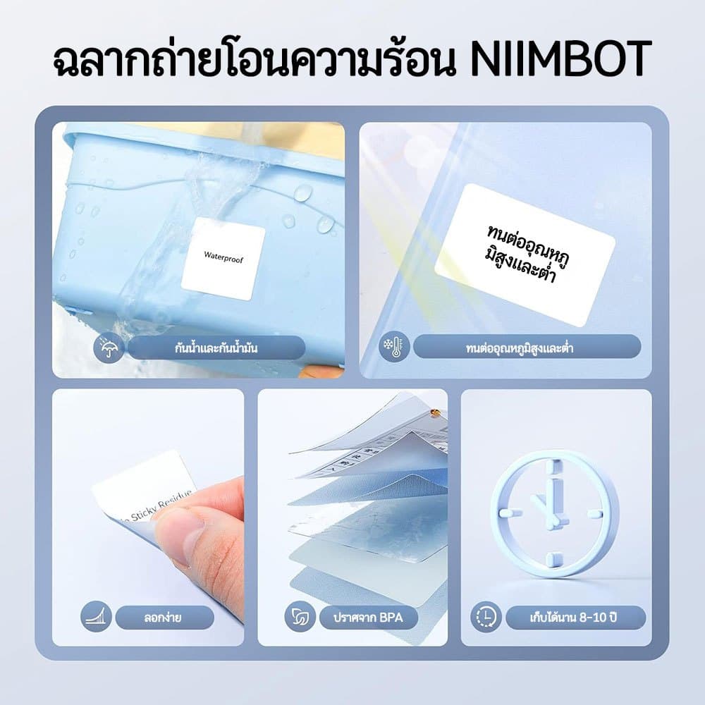 NIIMBOT M2 เทปสติ๊กเกอร์ฉลากขาว กันน้ำ กันน้ำมัน และ , สติ๊กเกอร์กลมเปล่าสีขาวบริสุทธิ์ รูปที่ 2