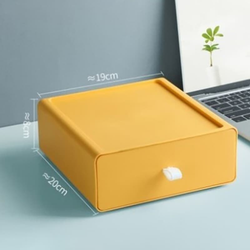 กล่องเก็บของตั้งโต๊ะสามารถทําความสะอาดได้ 3 สี Stackable Folding Desktop Storage Simple And Easy Sundry Storage Drawer TH รูปที่ 8