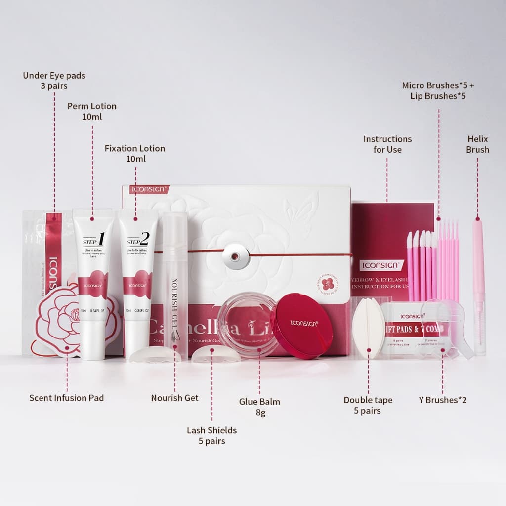 ICONSIGN Eyelash Eyebrow Lift Plant Extract Lash Lift Kit Camellia Lift Kit สําหรับขนตาดัด 90 วันปลอดภัยสําหรับผิวแพ้ง่าย รูปที่ 2