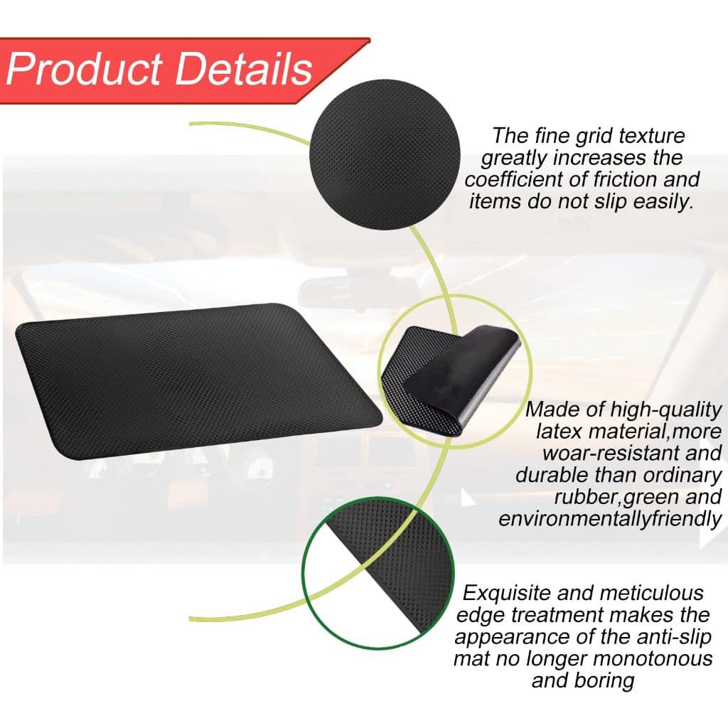 แดชบอร์ดรถแผ่นกันลื่น,รถDash Grip Pad Padสําหรับโทรศัพท์แว่นตากันแดดอุปกรณ์อิเล็กทรอนิกส์,Anti-Slide Stickyยานยนต์ Gripping Matอุปกรณ์เสริม,UniversalสําหรับSUV,Sedan,รถบรรทุก รูปที่ 8